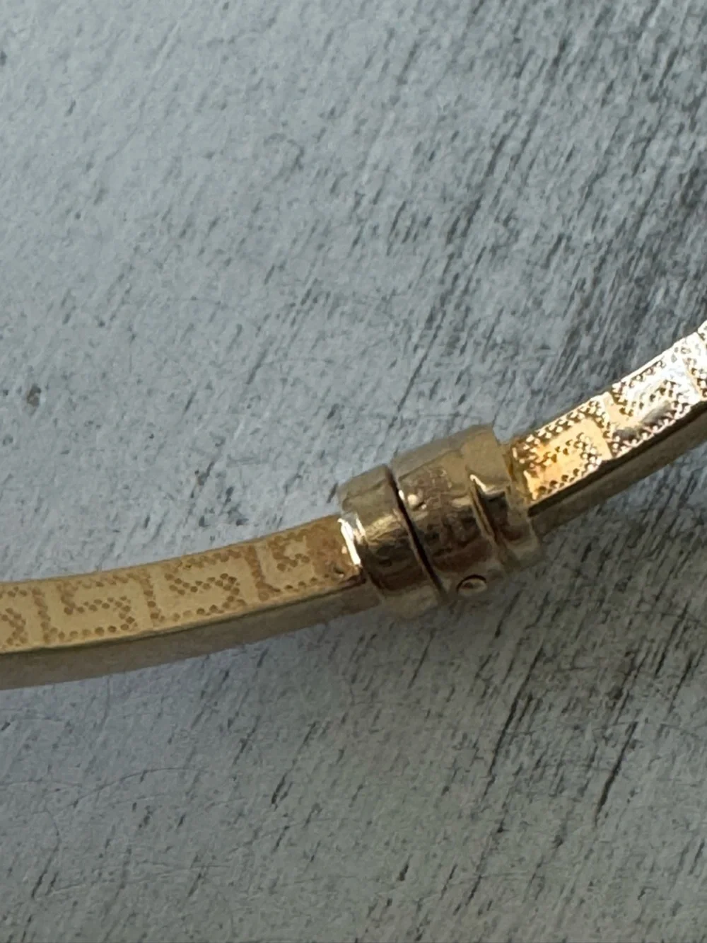 MIA FIORE Gold Plated Bronze Greek Key Dyadema Bangle Bracelet